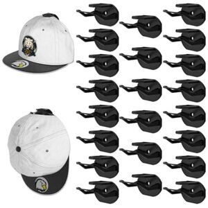 22 Pack Adhesive Hat Hooks Wall Mount Baseball Cap Organizer